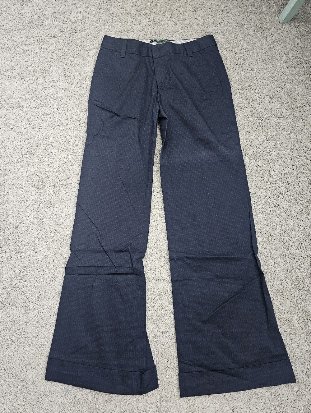 Gap Navy Blue Pants Wide Leg Cuffed Gapstretch Y2K, Size 4